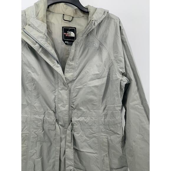 THE NORTH FACE Women's Gray Double Closure Long Sleeve Hooded Trench Coat SZ M - Picture 3 of 14